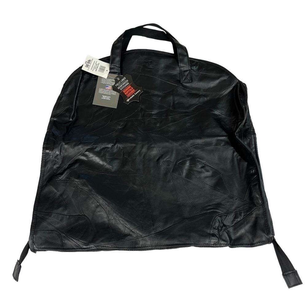 Embassy Black NWT Genuine Buffalo Leather Fully Lined‎ Garment Bag